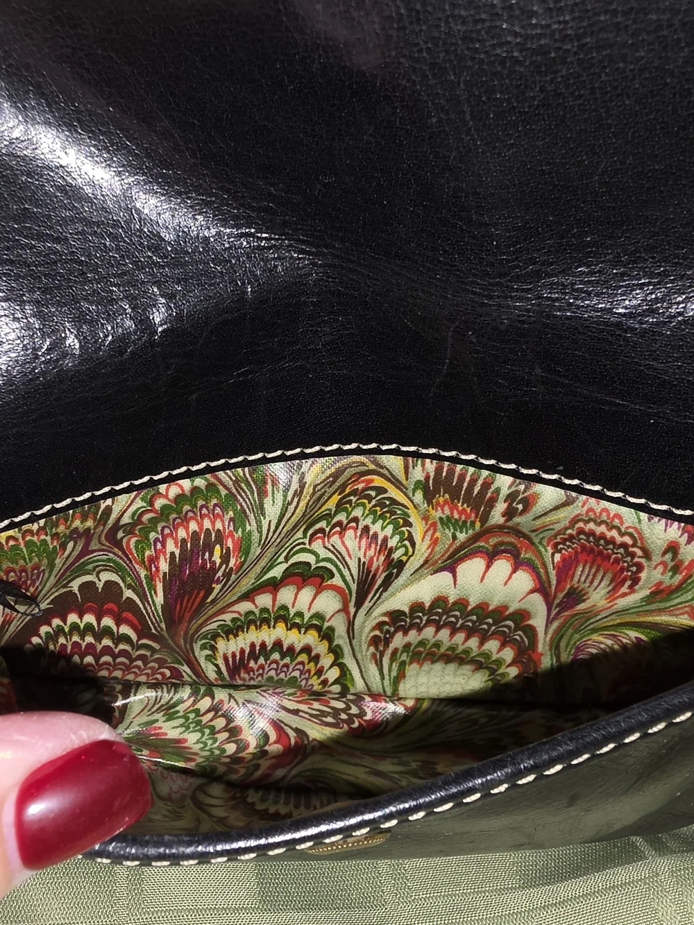 Dooney & Bourke Black Leather Clutch with Logo Patch